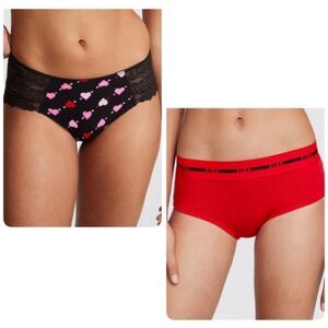 2 Pair PINK Victoria’s Secret Panties Cotton & Lace Size Small (Both included)